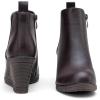 imageVepose Womens 9679 Wedge Ankle Boots Classic Ankle Wedge Booties with Side Zipper for LadyWedge Chelsea9678 Brown
