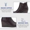 imageVepose Womens 9679 Wedge Ankle Boots Classic Ankle Wedge Booties with Side Zipper for LadyWedge Chelsea9678 Brown