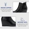 imageVepose Womens 9679 Wedge Ankle Boots Classic Ankle Wedge Booties with Side Zipper for LadyWedge Chelsea9678black