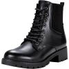 imageVepose Womens 916  Ankle Boots  Combat Boots  Laceup Booties with Inside ZipperLeather916lblack