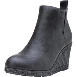 imageVepose Womens 9679 Wedge Ankle Boots Classic Ankle Wedge Booties with Side Zipper for LadyWedge Chelsea9678grey
