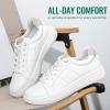 imageVepose White Casual Walking Sneakers for Women Fashion Comfortable Slip On Low Top 8013 ShoesCasual8013white Beige