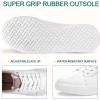 imageVepose White Casual Walking Sneakers for Women Fashion Comfortable Slip On Low Top 8013 ShoesCasual8013white Pink