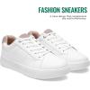 imageVepose White Casual Walking Sneakers for Women Fashion Comfortable Slip On Low Top 8013 ShoesCasual8013white Pink