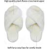 imageVepose Womens 801 Cross Band Slippers Soft Plush Furry Open Toe Fur Slides Fuzzy Fluffy Slip on House Shoes Indoor Outdoor SlippersCross Band801beige