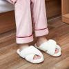 imageVepose Womens 801 Cross Band Slippers Soft Plush Furry Open Toe Fur Slides Fuzzy Fluffy Slip on House Shoes Indoor Outdoor SlippersCross Band801beige