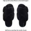 imageVepose Womens 801 Cross Band Slippers Soft Plush Furry Open Toe Fur Slides Fuzzy Fluffy Slip on House Shoes Indoor Outdoor SlippersCross Band801black