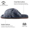 imageVepose Womens 801 Cross Band Slippers Soft Plush Furry Open Toe Fur Slides Fuzzy Fluffy Slip on House Shoes Indoor Outdoor SlippersCross Band801grey