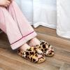 imageVepose Womens 801 Cross Band Slippers Soft Plush Furry Open Toe Fur Slides Fuzzy Fluffy Slip on House Shoes Indoor Outdoor SlippersCross Band801leopard