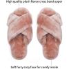 imageVepose Womens 801 Cross Band Slippers Soft Plush Furry Open Toe Fur Slides Fuzzy Fluffy Slip on House Shoes Indoor Outdoor SlippersCross Band801pink