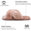 imageVepose Womens 801 Cross Band Slippers Soft Plush Furry Open Toe Fur Slides Fuzzy Fluffy Slip on House Shoes Indoor Outdoor SlippersCross Band801pink