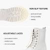 imageVepose Womens Combat Ankle Black Flat Boots Military Fashion 925 Booties Inner ZipperZipper Combat925beige