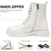 imageVepose Womens Combat Ankle Black Flat Boots Military Fashion 925 Booties Inner ZipperZipper Combat925beige
