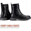 imageVepose Womens Combat Ankle Black Flat Boots Military Fashion 925 Booties Inner ZipperZipper Combat925black