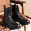 imageVepose Womens Combat Ankle Black Flat Boots Military Fashion 925 Booties Inner ZipperZipper Combat925black