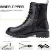 imageVepose Womens Combat Ankle Black Flat Boots Military Fashion 925 Booties Inner ZipperZipper Combat925black Pu