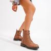 imageVepose Womens Combat Ankle Black Flat Boots Military Fashion 925 Booties Inner ZipperZipper Combat925brown
