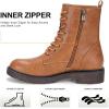 imageVepose Womens Combat Ankle Black Flat Boots Military Fashion 925 Booties Inner ZipperZipper Combat925brown