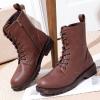 imageVepose Womens Combat Ankle Black Flat Boots Military Fashion 925 Booties Inner ZipperZipper Combat925cognac