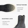 imageVepose Womens Combat Ankle Black Flat Boots Military Fashion 925 Booties Inner ZipperZipper Combat925grey