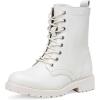 imageVepose Womens Combat Ankle Black Flat Boots Military Fashion 925 Booties Inner ZipperZipper Combat925beige
