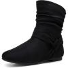 imageVepose Womens Slouch Ankle Flat Boots Fashion Short Low Heel Zipper 939A BootiesBlackzipper 939a
