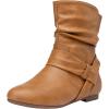 imageVepose Womens Slouch Ankle Flat Boots Fashion Short Low Heel Zipper 939A BootiesCamel Puzipper 939a