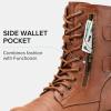 imageVepose Womens 928 Combat Boots Low Heel Mid Calf Military Boots with Card Knife Wallet PocketHigh Combat929brown