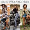 imageVepose Womens 928 Combat Boots Low Heel Mid Calf Military Boots with Card Knife Wallet PocketHigh Combat929cognac