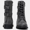 imageVepose Womens 928 Combat Boots Low Heel Mid Calf Military Boots with Card Knife Wallet PocketHigh Combat929grey