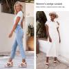 imageVepose Womens Wedge Sandals Platform Espadrilles Sandals Elasitc Ankle Strap Open Toe 881 Sandals with 35quot Inchs High Heel Summer ShoesAsandals881white
