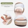 imageVepose Womens Wedge Sandals Platform Espadrilles Sandals Elasitc Ankle Strap Open Toe 881 Sandals with 35quot Inchs High Heel Summer ShoesAsandals881white