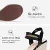 imageVepose Womens Wedge Sandals Platform Espadrilles Sandals Elasitc Ankle Strap Open Toe 881 Sandals with 35quot Inchs High Heel Summer ShoesWedge881blackpu