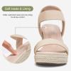imageVepose Womens Wedge Sandals Platform Espadrilles Sandals Elasitc Ankle Strap Open Toe 881 Sandals with 35quot Inchs High Heel Summer ShoesWedge881nudepu