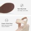 imageVepose Womens Wedge Sandals Platform Espadrilles Sandals Elasitc Ankle Strap Open Toe 881 Sandals with 35quot Inchs High Heel Summer ShoesWedge881nudepu
