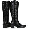imageVepose Womens Tall Cowboy Boots Knee High Cowgirl Low Heel Comfy Boots for LadiesVintage Cowboy9810black