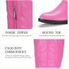 imageVepose Womens Tall Cowboy Boots Knee High Cowgirl Low Heel Comfy Boots for LadiesVintage Cowboy9810pink