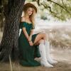 imageVepose Womens Tall Cowboy Boots Knee High Cowgirl Low Heel Comfy Boots for LadiesVintage Cowboy9810white