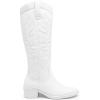 imageVepose Womens Tall Cowboy Boots Knee High Cowgirl Low Heel Comfy Boots for LadiesVintage Cowboy9810white
