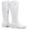 imageVepose Womens Tall Cowboy Boots Knee High Cowgirl Low Heel Comfy Boots for LadiesVintage Cowboy9810white