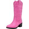 imageVepose Womens Cowboy Boots Western Cowgirl Round Toe Mid Calf Boots for WomenVintage Cowboy9801pink