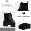 imageVepose Womens Ankle Boots Combat Lace up Booties with Inside ZipperChelsea Laces916black