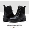 imageVepose Womens Ankle Boots Combat Lace up Booties with Inside ZipperChelsea Laces916black