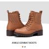 imageVepose Womens Ankle Boots Combat Lace up Booties with Inside ZipperChelsea Laces916brown