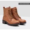 imageVepose Womens Ankle Boots Combat Lace up Booties with Inside ZipperChelsea Laces916brown