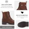 imageVepose Womens Ankle Boots Combat Lace up Booties with Inside ZipperChelsea Laces916cognac