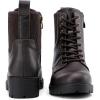 imageVepose Womens Ankle Boots Combat Lace up Booties with Inside ZipperChelsea Laces916dark Tan