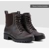 imageVepose Womens Ankle Boots Combat Lace up Booties with Inside ZipperChelsea Laces916dark Tan