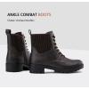 imageVepose Womens Ankle Boots Combat Lace up Booties with Inside ZipperChelsea Laces916dark Tan