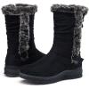 imageVepose Womens Winter Snow Boots Fur Mid Calf Warm Suede Fuzzy Shoes960 Black